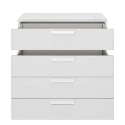 Calicosy Commodes Et Cabinets Commode 4 Tiroirs H81cm - Blanc -Coffres et malles Soldes commode 4 tiroirs h81cm blanc 2