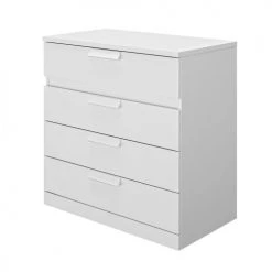 Calicosy Commodes Et Cabinets Commode 4 Tiroirs H81cm - Blanc -Coffres et malles Soldes commode 4 tiroirs h81cm blanc 4