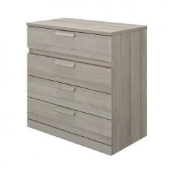 Calicosy Commodes Et Cabinets Commode 4 Tiroirs H81cm - Gris -Coffres et malles Soldes commode 4 tiroirs h81cm gris 3