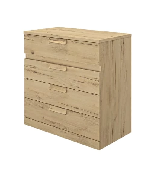 Calicosy Commodes Et Cabinets Commode 4 Tiroirs H81cm - Marron Clair 8 Calicosy Commodes Et Cabinets Commode 4 Tiroirs H81cm - Marron Clair – Image 6