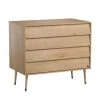 Calicosy Commodes Et Cabinets Commode 4 Tiroirs L100 X H90cm - Marron -Coffres et malles Soldes commode 4 tiroirs l100 x h90cm marron