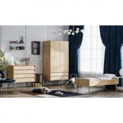 Calicosy Commodes Et Cabinets Commode 4 Tiroirs L100 X H90cm - Marron -Coffres et malles Soldes commode 4 tiroirs l100 x h90cm marron 2