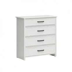 Brw Commodes Et Cabinets Commode 4 Tiroirs Mada Blanc