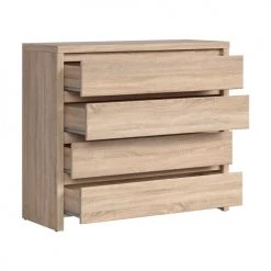 Brw Commodes Et Cabinets Commode 4 Tiroirs Naturelle 7 Brw Commodes Et Cabinets Commode 4 Tiroirs Naturelle -Coffres et malles Soldes commode 4 tiroirs naturelle 2