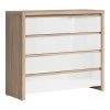 Brw Commodes Et Cabinets Commode 4 Tiroirs Naturelle Et Blanche -Coffres et malles Soldes commode 4 tiroirs naturelle et blanche