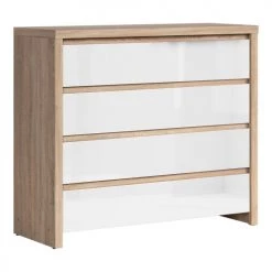 Brw Commodes Et Cabinets Commode 4 Tiroirs Naturelle Et Blanche