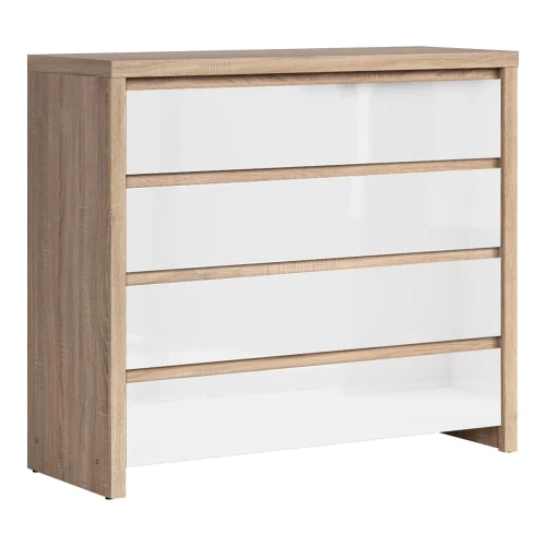 Brw Commodes Et Cabinets Commode 4 Tiroirs Naturelle Et Blanche 3 Brw Commodes Et Cabinets Commode 4 Tiroirs Naturelle Et Blanche