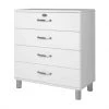 Meubles & Design Commodes Et Cabinets Commode 4 Tiroirs Style Rétro Blanc -Coffres et malles Soldes commode 4 tiroirs style retro blanc