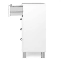 Meubles & Design Commodes Et Cabinets Commode 4 Tiroirs Style Rétro Blanc -Coffres et malles Soldes commode 4 tiroirs style retro blanc 4