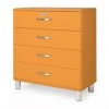 Meubles & Design Commodes Et Cabinets Commode 4 Tiroirs Style Rétro Orange -Coffres et malles Soldes commode 4 tiroirs style retro orange 1