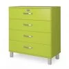Meubles & Design Commodes Et Cabinets Commode 4 Tiroirs Style Rétro Vert -Coffres et malles Soldes commode 4 tiroirs style retro vert