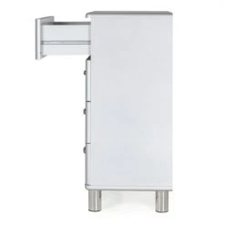 Meubles & Design Commodes Et Cabinets Commode 4 Tiroirs Style Vintage Gris -Coffres et malles Soldes commode 4 tiroirs style vintage gris 2