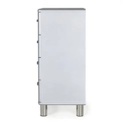 Meubles & Design Commodes Et Cabinets Commode 4 Tiroirs Style Vintage Gris -Coffres et malles Soldes commode 4 tiroirs style vintage gris 3