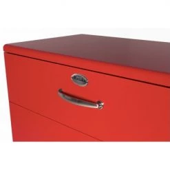 Meubles & Design Commodes Et Cabinets Commode 4 Tiroirs Style Vintage Rouge -Coffres et malles Soldes commode 4 tiroirs style vintage rouge 2