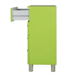 Meubles & Design Commodes Et Cabinets Commode 4 Tiroirs Style Vintage Vert -Coffres et malles Soldes commode 4 tiroirs style vintage vert 4