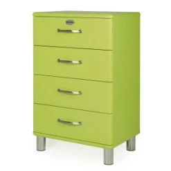 Meubles & Design Commodes Et Cabinets Commode 4 Tiroirs Style Vintage Orange -Coffres et malles Soldes commode 4 tiroirs style vintage vert 5