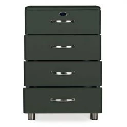 Meubles & Design Commodes Et Cabinets Commode 4 Tiroirs Style Vintage Vert Foncé -Coffres et malles Soldes commode 4 tiroirs style vintage vert fonce 2