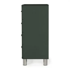 Meubles & Design Commodes Et Cabinets Commode 4 Tiroirs Style Vintage Vert Foncé -Coffres et malles Soldes commode 4 tiroirs style vintage vert fonce 4