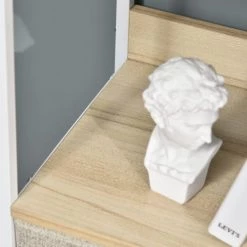 Homcom Commodes Et Cabinets Commode 4 Tiroirs Tissu Gris étagères Bois Clair Châssis Métal Blanc -Coffres et malles Soldes commode 4 tiroirs tissu gris etageres bois clair chassis metal blanc 4