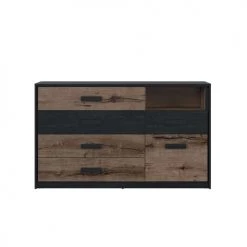 Brw Commodes Et Cabinets Commode 5 Tiroirs 1 Porte Naturel 7 Brw Commodes Et Cabinets Commode 5 Tiroirs 1 Porte Naturel -Coffres et malles Soldes commode 5 tiroirs 1 porte naturel 2