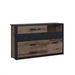 Brw Commodes Et Cabinets Commode 5 Tiroirs 1 Porte Naturel