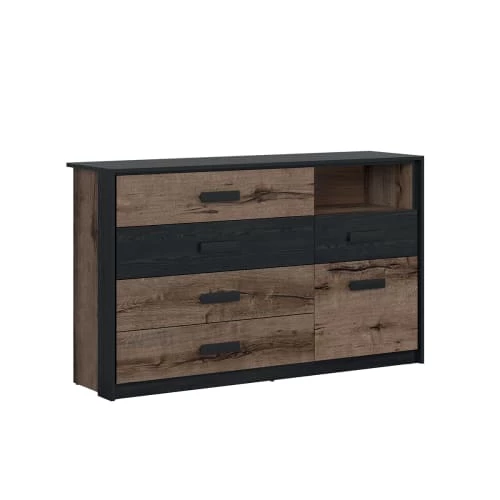 Brw Commodes Et Cabinets Commode 5 Tiroirs 1 Porte Naturel 3 Brw Commodes Et Cabinets Commode 5 Tiroirs 1 Porte Naturel