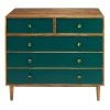 Maisons Du Monde Commodes Et Cabinets Commode 5 Tiroirs En Acacia Massif Vert