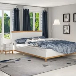 Skandica Commodes Et Cabinets Commode 5 Tiroirs En Bois Coouleur Blanc Et Bois Clair -Coffres et malles Soldes commode 5 tiroirs en bois coouleur blanc et bois clair 1