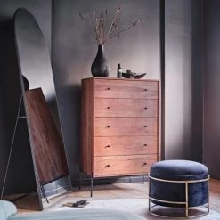 Maisons Du Monde Commodes Et Cabinets Commode 5 Tiroirs En Bois D'acacia Massif Marron Et Métal Noir -Coffres et malles Soldes commode 5 tiroirs en bois d acacia massif marron et metal noir 1000 6 33 220326 4