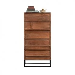 Woood Commodes Et Cabinets Commode 5 Tiroirs En Bois Foncé -Coffres et malles Soldes commode 5 tiroirs en bois fonce 4