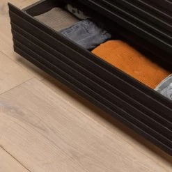 Woood Commodes Et Cabinets Commode 5 Tiroirs En Bois Massif De Pin Noir -Coffres et malles Soldes commode 5 tiroirs en bois massif de pin noir 3