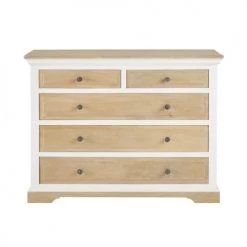 Maisons Du Monde Commodes Et Cabinets Commode 5 Tiroirs En Manguier Massif Blanc