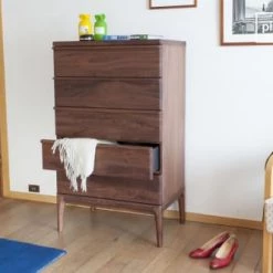 PIB Commodes Et Cabinets Commode 5 Tiroirs En Noyer Marron -Coffres et malles Soldes commode 5 tiroirs en noyer marron 3