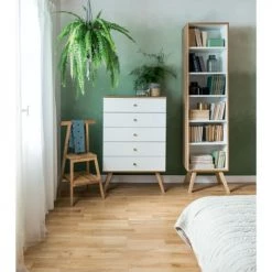 Calicosy Commodes Et Cabinets Commode 5 Tiroirs L75 Cm - Marron -Coffres et malles Soldes commode 5 tiroirs l75 cm marron 4