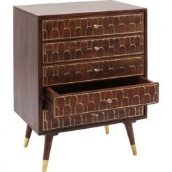 Kare Design Commodes Et Cabinets Commode 5 Tiroirs Rétro En Manguier Massif -Coffres et malles Soldes commode 5 tiroirs retro en manguier massif 3
