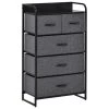 Homcom Commodes Et Cabinets Commode 5 Tiroirs Tissu Gris Châssis Métal Noir 2 Homcom Commodes Et Cabinets Commode 5 Tiroirs Tissu Gris Châssis Métal Noir -Coffres et malles Soldes commode 5 tiroirs tissu gris chassis metal noir