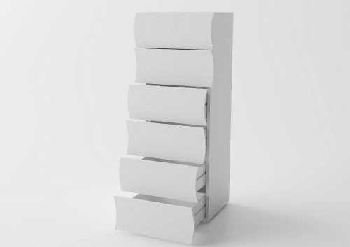 Dmora Commodes Et Cabinets Commode 6 Tiroirs Effet Bois Blanc Brillant 5 Dmora Commodes Et Cabinets Commode 6 Tiroirs Effet Bois Blanc Brillant – Image 3