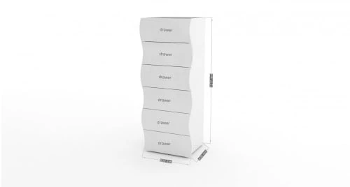 Dmora Commodes Et Cabinets Commode 6 Tiroirs Effet Bois Blanc Brillant 6 Dmora Commodes Et Cabinets Commode 6 Tiroirs Effet Bois Blanc Brillant – Image 4