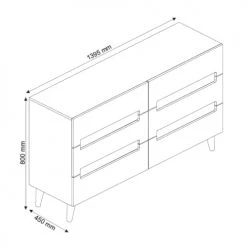 ID Kids Commodes Et Cabinets Commode 6 Tiroirs Effet Bois Blanc Et Bois -Coffres et malles Soldes commode 6 tiroirs effet bois blanc et bois 3