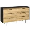 ID Kids Commodes Et Cabinets Commode 6 Tiroirs Effet Bois Noir Et Bois