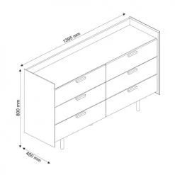 ID Kids Commodes Et Cabinets Commode 6 Tiroirs Effet Bois Noir Et Bois -Coffres et malles Soldes commode 6 tiroirs effet bois noir et bois 2