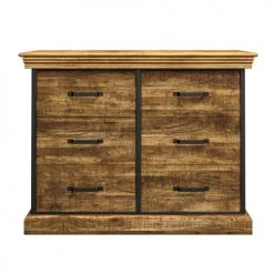 Rendez Vous Déco Commodes Et Cabinets Commode 6 Tiroirs En Bois De Manguier Et Métal