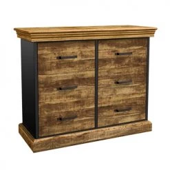 Rendez Vous Déco Commodes Et Cabinets Commode 6 Tiroirs En Bois De Manguier Et Métal -Coffres et malles Soldes commode 6 tiroirs en bois de manguier et metal 4