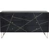 Kare Design Commodes Et Cabinets Commode 6 Tiroirs En Manguier Massif Noir Lignes Dorées -Coffres et malles Soldes commode 6 tiroirs en manguier massif noir lignes dorees