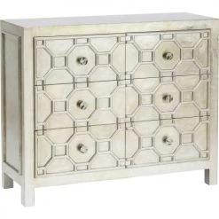 Kare Design Commodes Et Cabinets Commode 6 Tiroirs Fini Métallisé -Coffres et malles Soldes commode 6 tiroirs fini metallise 4