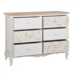 Altobuy Commodes Et Cabinets Commode 6 Tiroirs Motif Floral Bois Massif Et Mdf -Coffres et malles Soldes commode 6 tiroirs motif floral bois massif et mdf 2