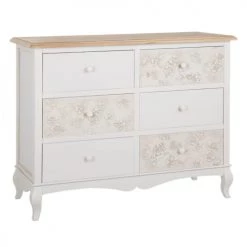 Altobuy Commodes Et Cabinets Commode 6 Tiroirs Motif Floral Bois Massif Et Mdf