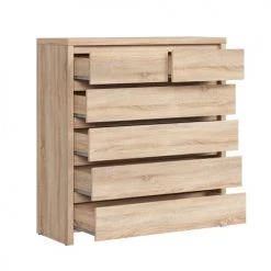 Brw Commodes Et Cabinets Commode 6 Tiroirs Naturelle 7 Brw Commodes Et Cabinets Commode 6 Tiroirs Naturelle -Coffres et malles Soldes commode 6 tiroirs naturelle 2