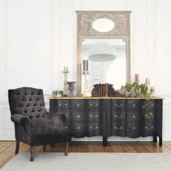 Maisons Du Monde Commodes Et Cabinets Commode 6 Tiroirs Noire En Acacia Et Manguier -Coffres et malles Soldes commode 6 tiroirs noire en acacia et manguier 1000 6 8 138998 2