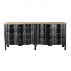 Maisons Du Monde Commodes Et Cabinets Commode 6 Tiroirs Noire En Acacia Et Manguier